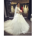 wedding dress 2016 Newest robe de mariage half sleeve lace soft tulle wedding dress DM-052 vestido de noiva bridal dress